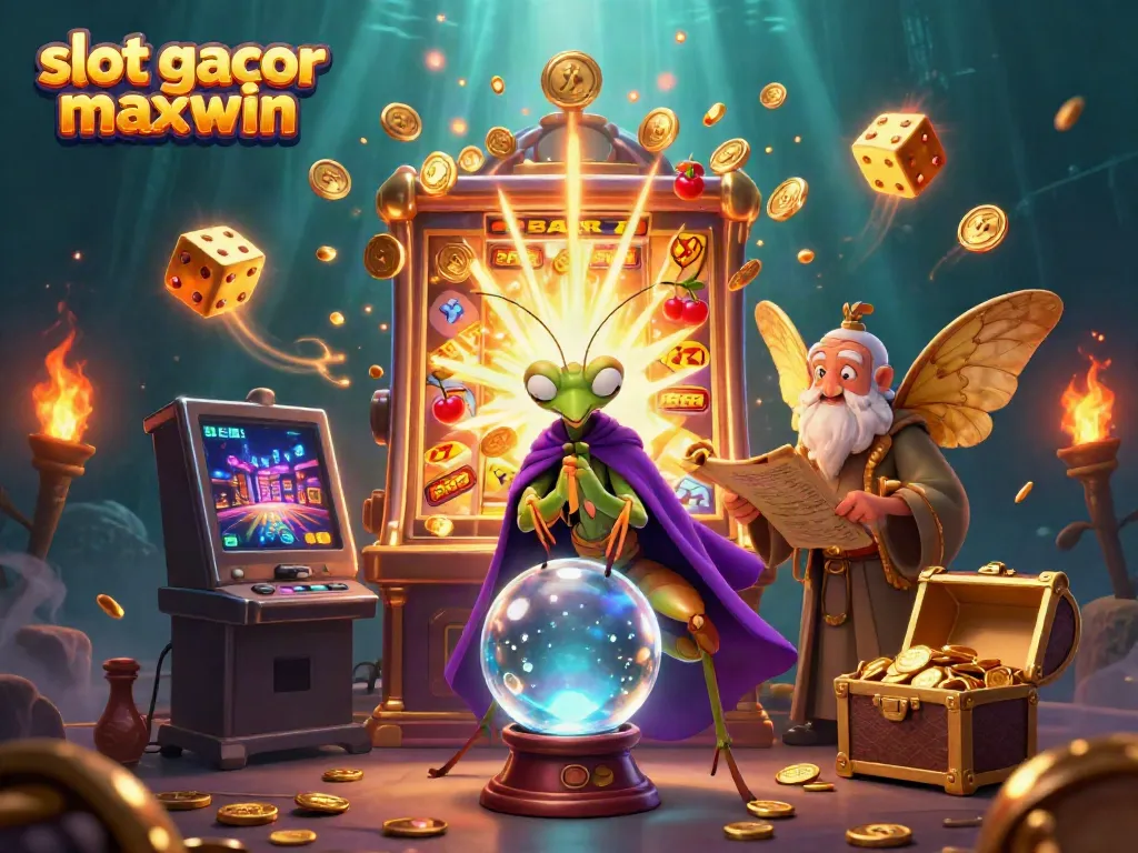Experience slot gacor maxwin with colorful characters and casino symbols exploding in jackpot celebration.