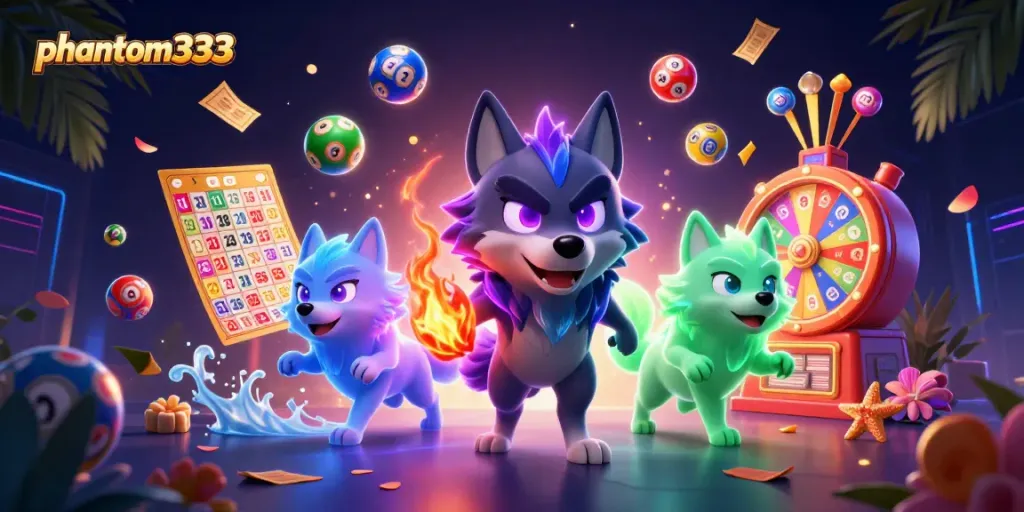 Experience thrill in phantom333 as ghostly wolves join lively gambling activities with vibrant energy.