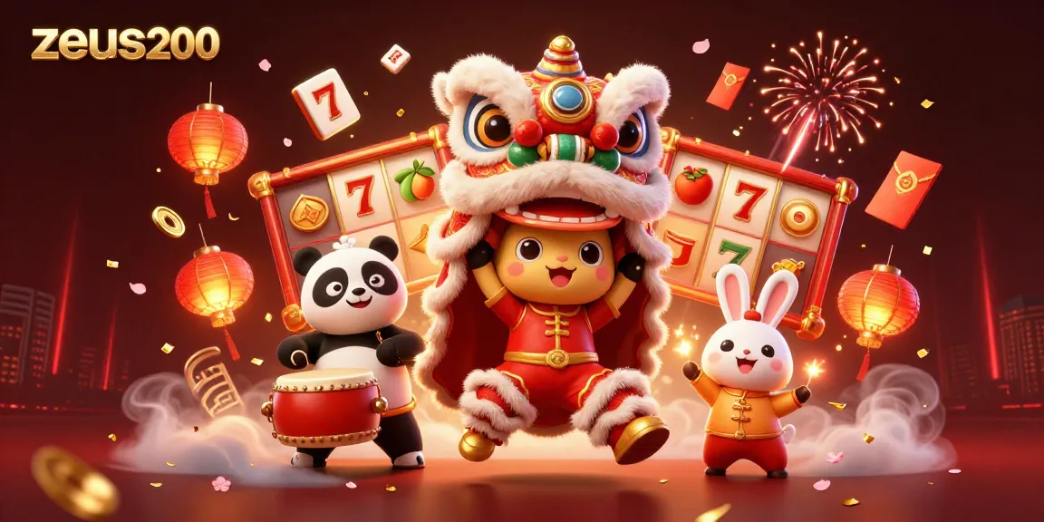 Menangkan permainan slot dengan zeus200 yang dikelilingi karakter unik dan elemen kasino menarik.