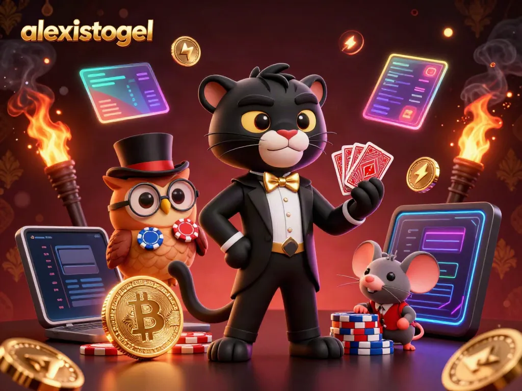 Visualisasi menarik dari alexistogel, panther elegan membagikan kartu dan karakter menarik lainnya.