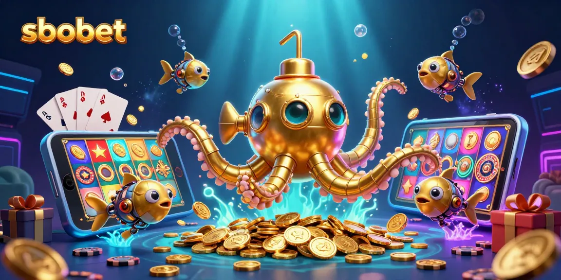 Taruhan sbobet dengan kraken dan perangkat permainan 3D di lautan koin emas