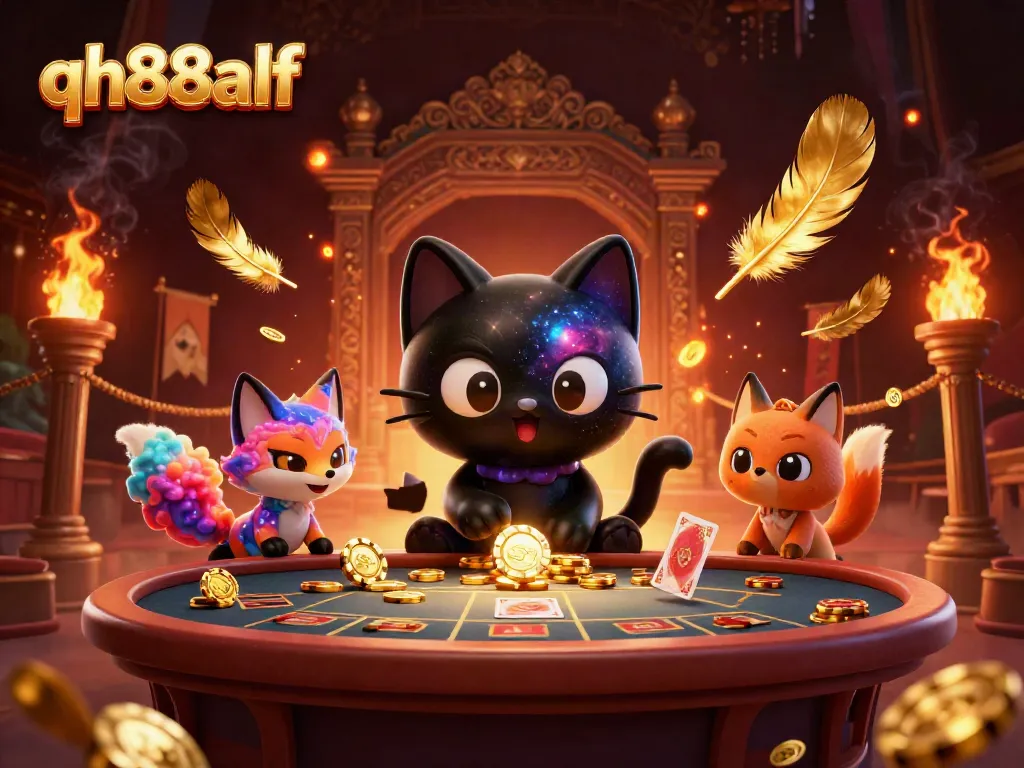 Experience thrilling moments at qh88alf with vibrant casino elements and magical creatures.