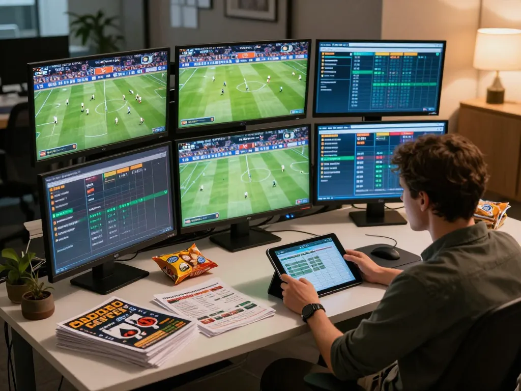 Engaging in live sports betting on 789bet with multiple screens displaying exciting games.