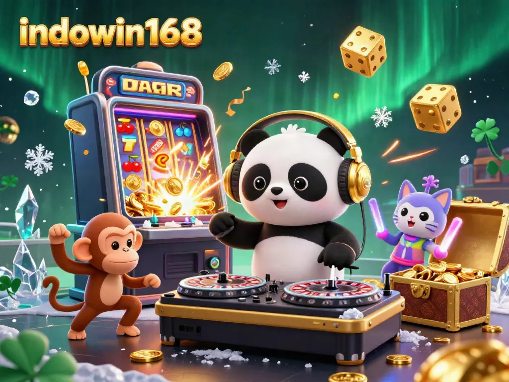 Slider jackpot di dunia perjudian indowin168 dengan karakter kartun berenergi.