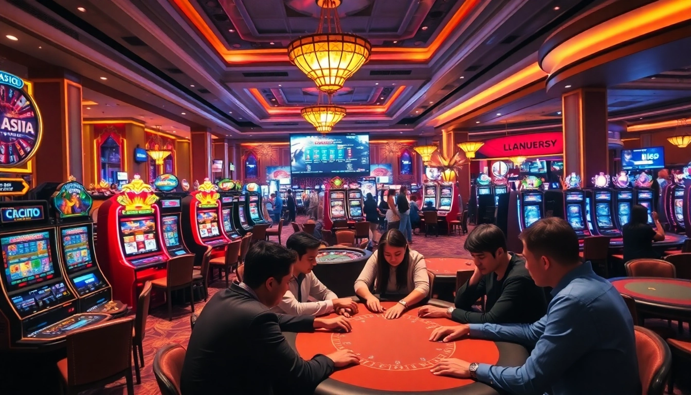 Gambling enthusiasts strategizing at a vibrant casino table, highlighting nhà cái uy tín in action.