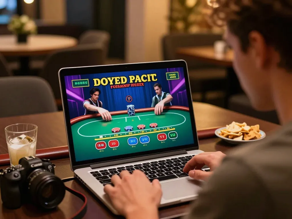 Experience the excitement of trang chủ tr88 with a focused player engaging in a live blackjack game online.