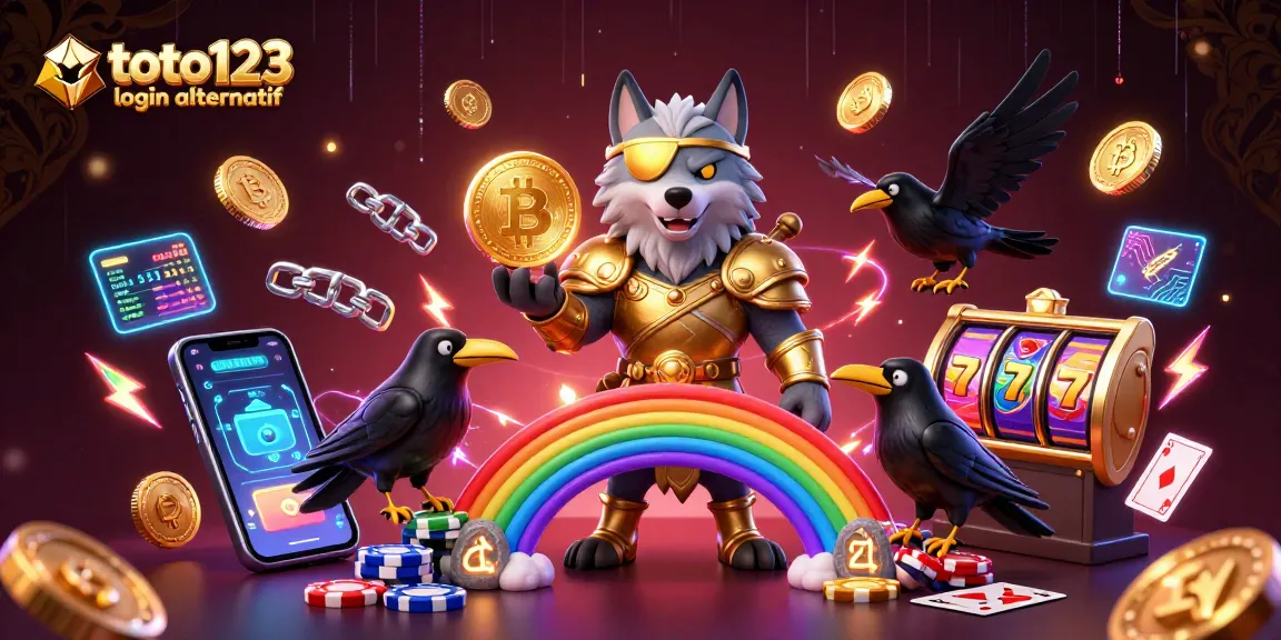 Experience the excitement of toto123 login alternatif with vibrant casino elements and Norse-inspired characters.
