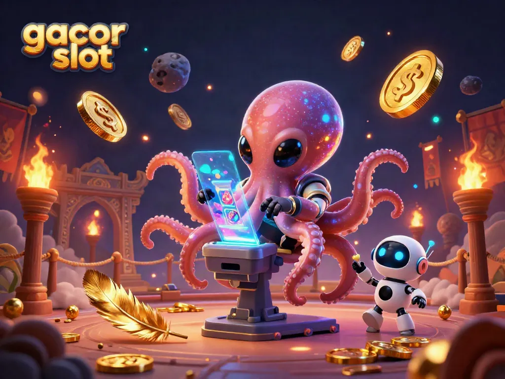 Spin the reels at gacor slot, where animated aliens and chips create a thrilling casino atmosphere.