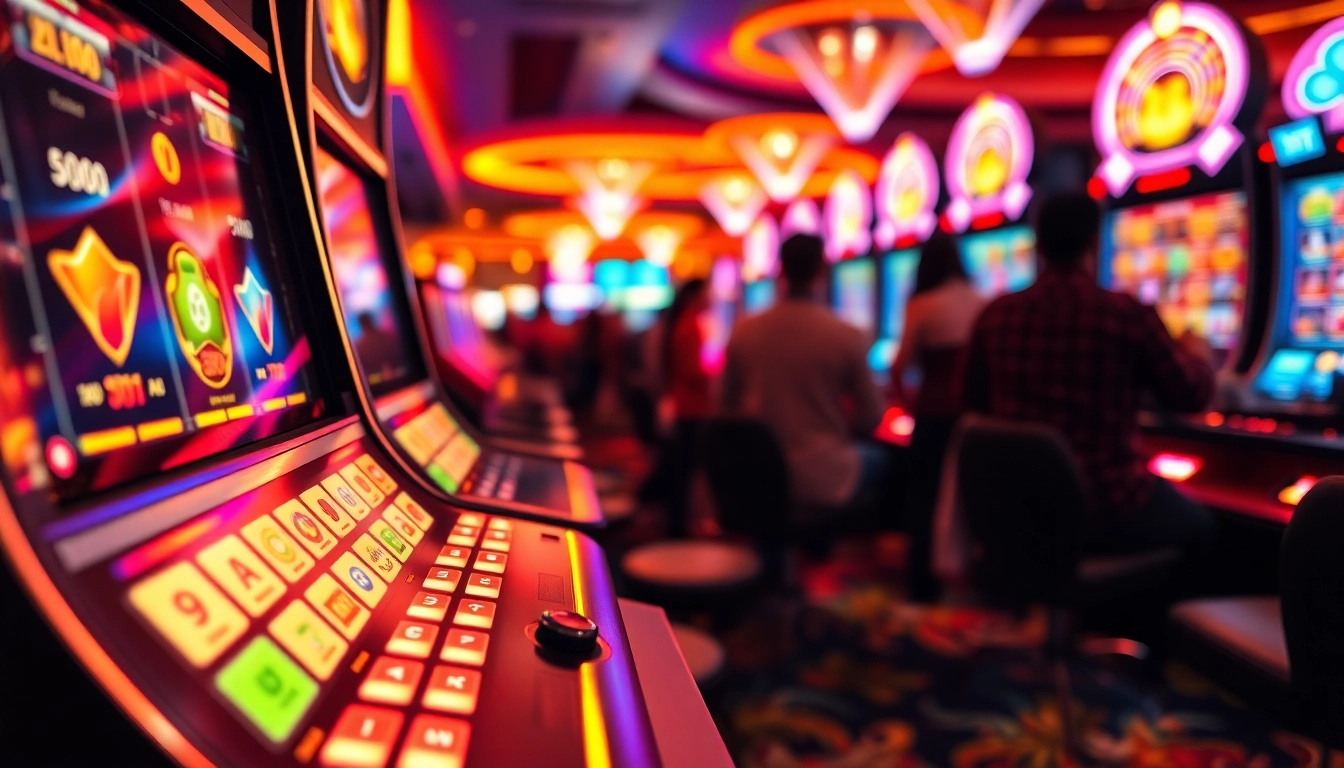 Menangkan slot gacor dengan mesin permainan yang bersinar dan suasana kasino yang meriah.