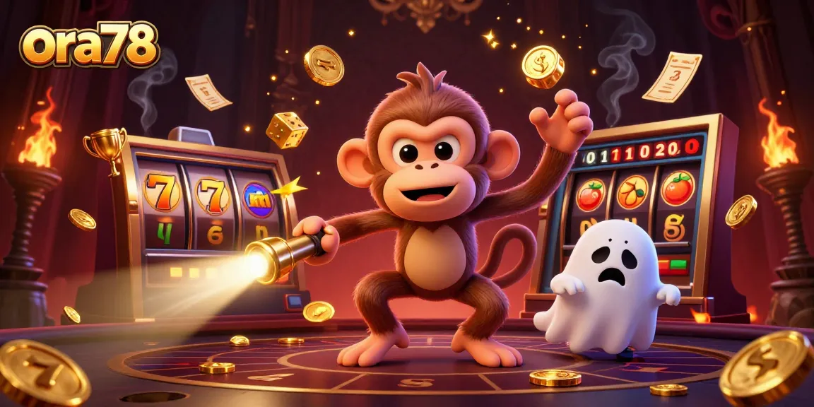 ora78 menghadirkan kasino online yang menakjubkan dengan hantu dan simbol jackpot berkilau.