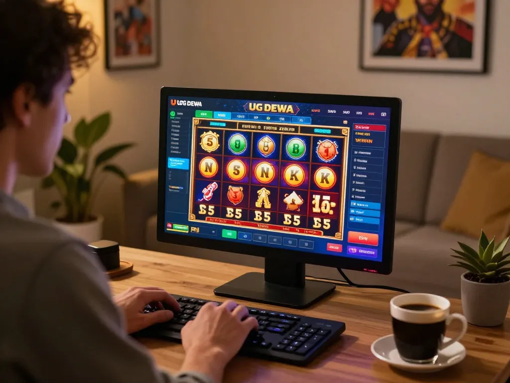Player celebrating a big win on UG DEWA platform during an exciting online gaming session.