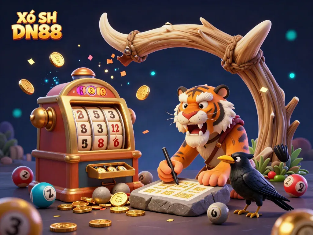 Experience excitement with Xổ Số DN88 as ancient lottery draws unfold in a prehistoric casino.