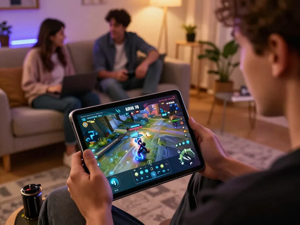 KADAL 778 player engaging with exciting online gaming on tablet, emphasizing immersive gameplay.