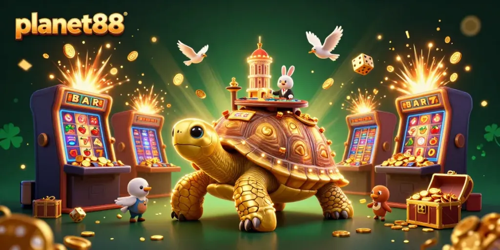 Experience the thrill with planet88 as a golden tortoise casino unleashes jackpot splendor.