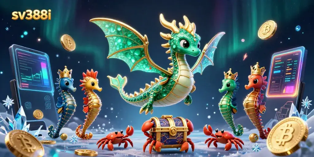 Experience thrilling online betting at sv388i with a vibrant 3D sea dragon and treasure elements