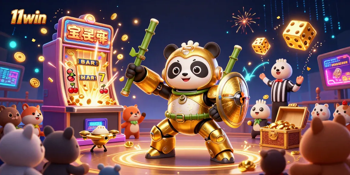 Experience excitement with 11win's dynamic 3D illustration of casino games bursting with action.