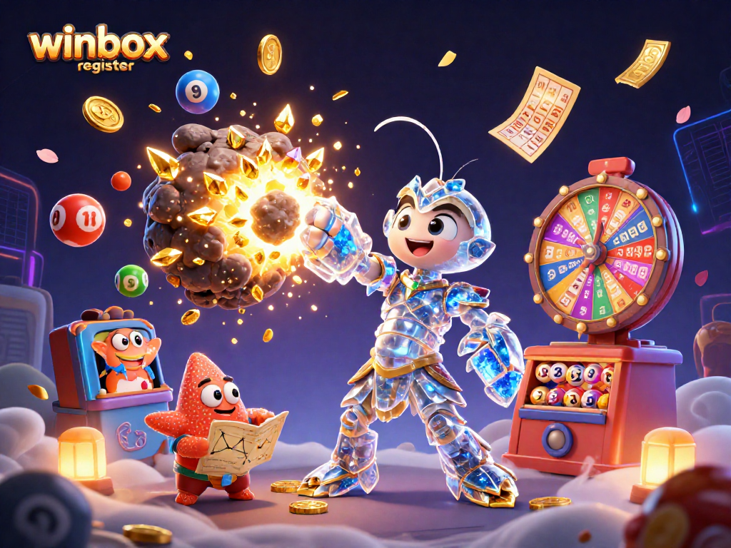 Experience the fun with winbox register as colorful lottery games unfold in a vibrant casino scene.