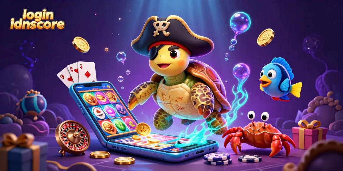 Experience thrilling gameplay with login idnscore, featuring vibrant 3D characters and casino elements.