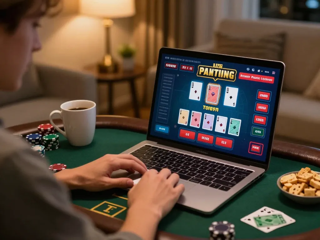 Player engaging in LGOLUX LOGIN, enjoying a live dealer blackjack game at home.