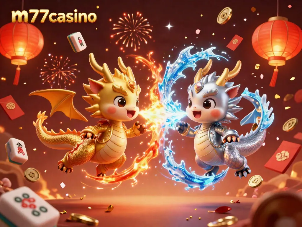 Menangkan m77casino dengan dua naga terbang dan elemen keberuntungan kasinonya.