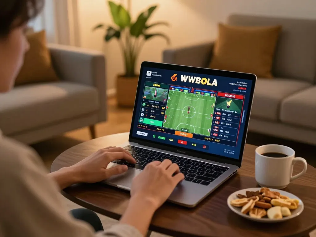 WWBOLA user actively engaging in live sports betting from home, showcasing online gaming strategies