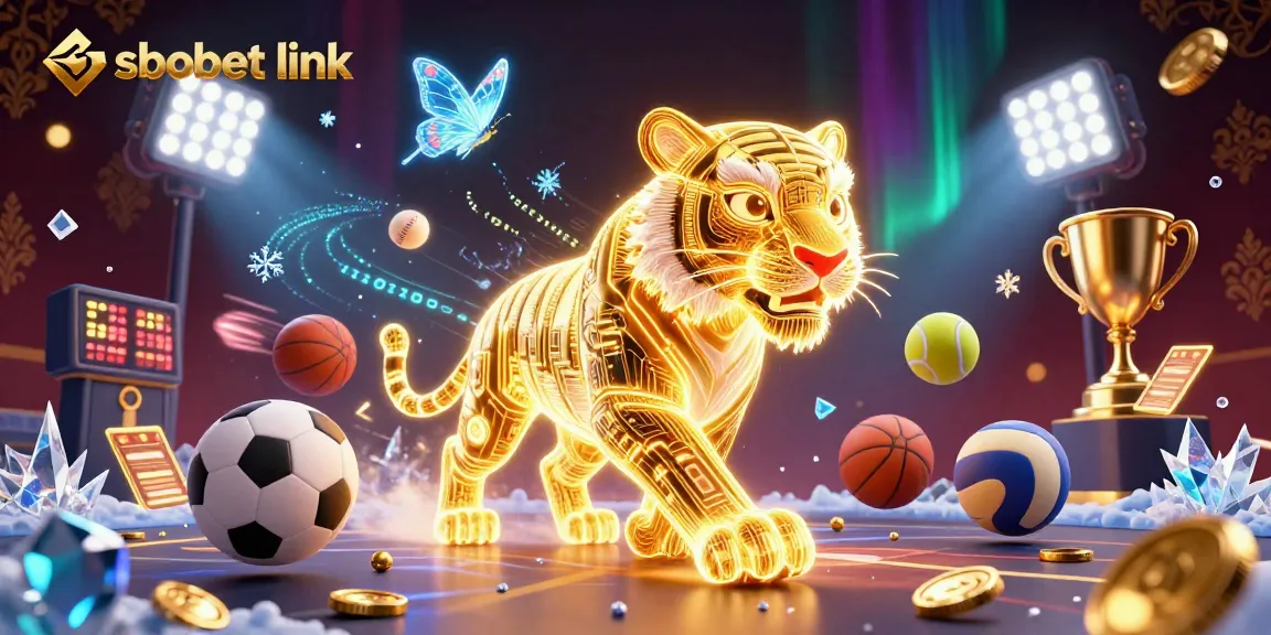 Engage with sbobet link in this stunning 3D casino scene featuring vibrant sports elements.