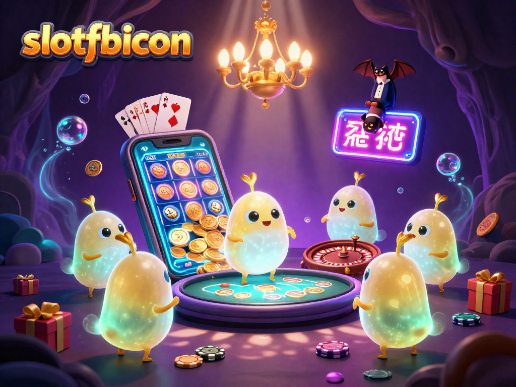 Experience the thrilling gameplay at slotfbicon with vibrant 3D illustrations of a lively casino scene.