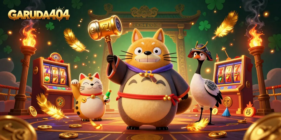 Experience the excitement of GARUDA404 with vibrant casino characters and dynamic activities.