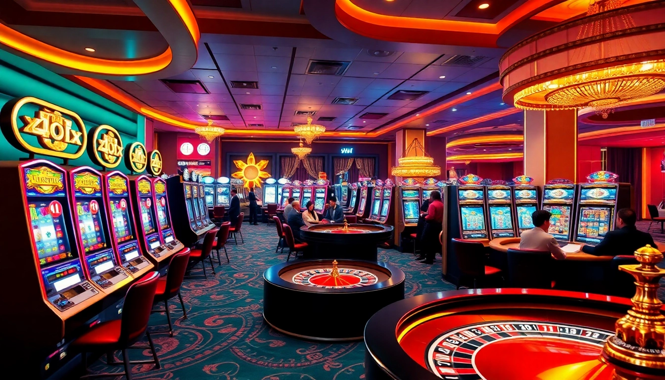 Experience the excitement of nama situs judi slot online with vibrant games, luxurious decor, and engaged players.