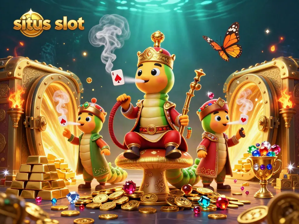 Gali jackpot besar dengan situs slot dan simbol perjudian di atas latar belakang yang berkilau.