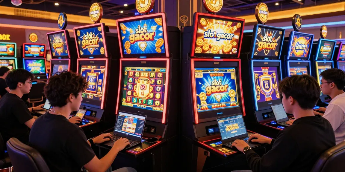 Engaged players experiencing 'slot gacor' at vibrant online casino, showcasing excitement and accessibility.