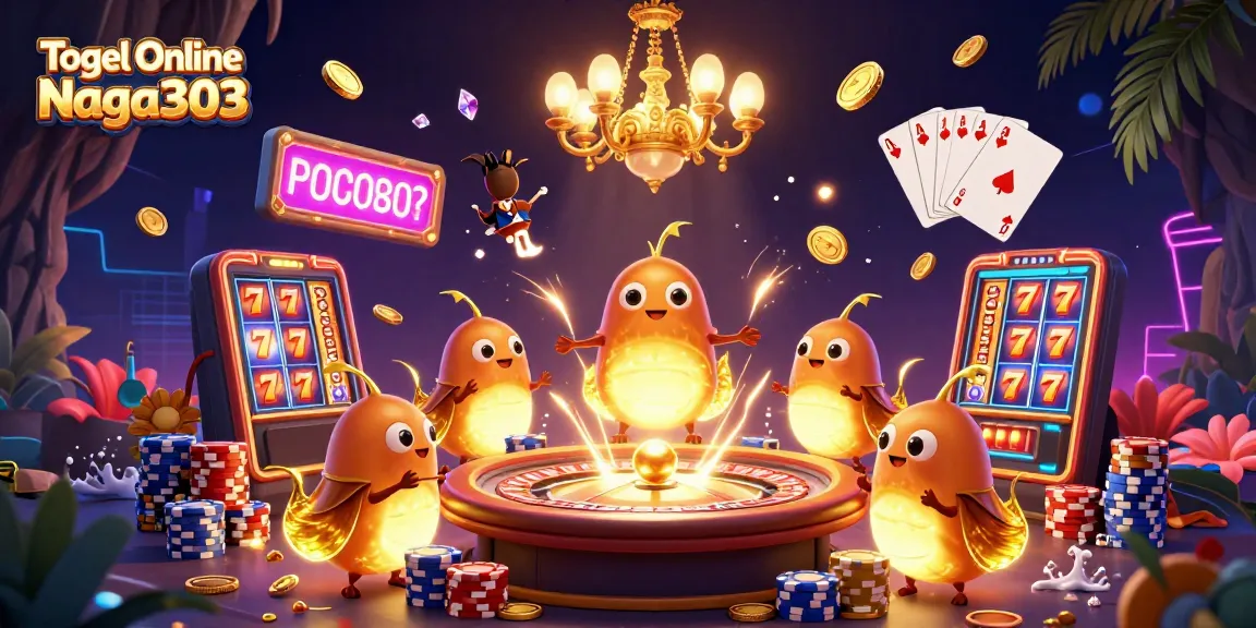 Togel Online Naga303 showcases an exciting cave casino full of vibrant games with glowworms and a bat dealer.