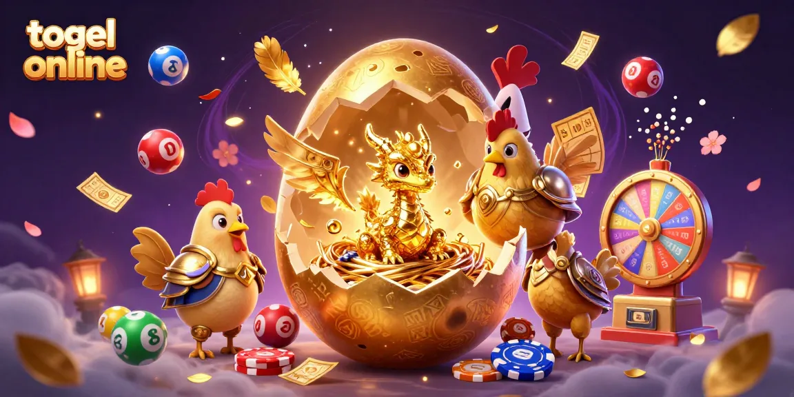 Menggali peluang togel online dengan ilustrasi kartun 3D yang berwarna-warni dan elemen permainan yang menarik.