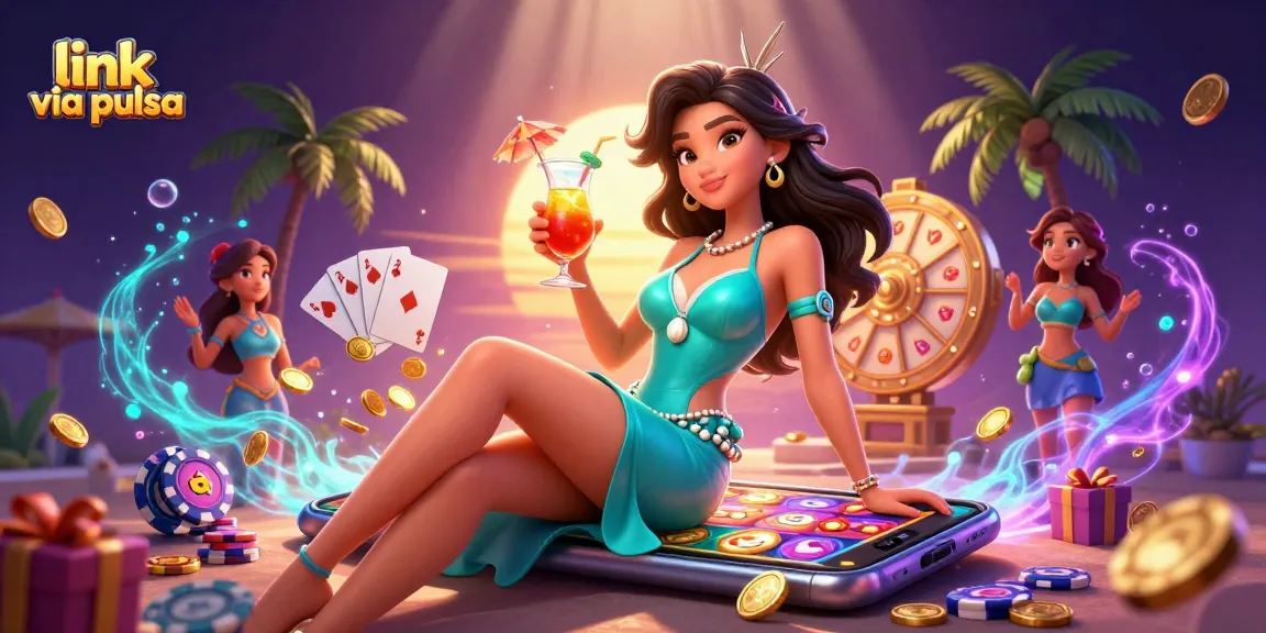 Spin the reels with link via pulsa in vibrant casino atmosphere featuring jackpot elements.