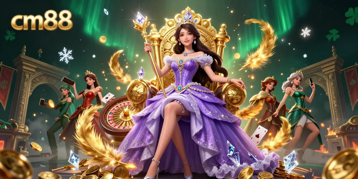 Engage with cm88's thrilling visuals featuring enchanting casino elements and royal ambiance.