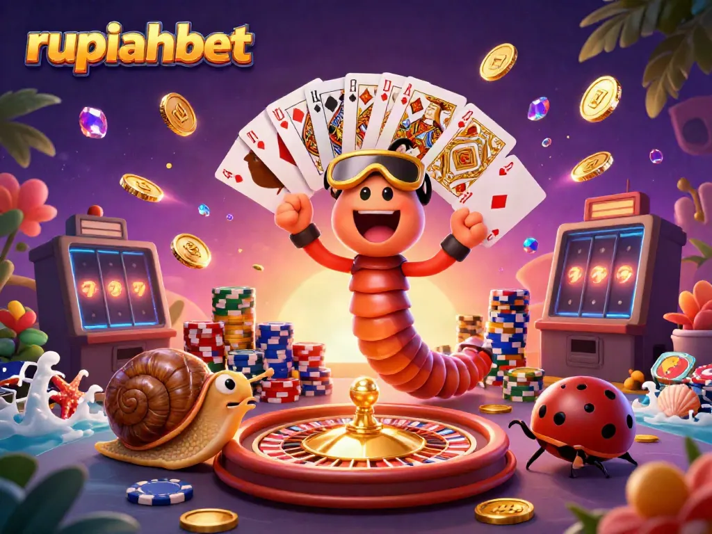 Experience winning with rupiahbet as the 3D dealer showcases cards and excitement at the casino.