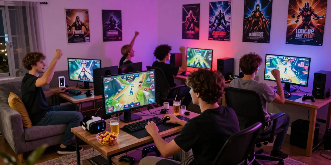 Exciting tempototo online gaming scene with players engaged, multiple screens showing vibrant gameplay activities.