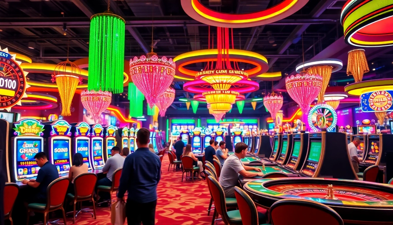 Permainan menarik di tunai 138 dengan pemain dan mesin slot yang cerah.