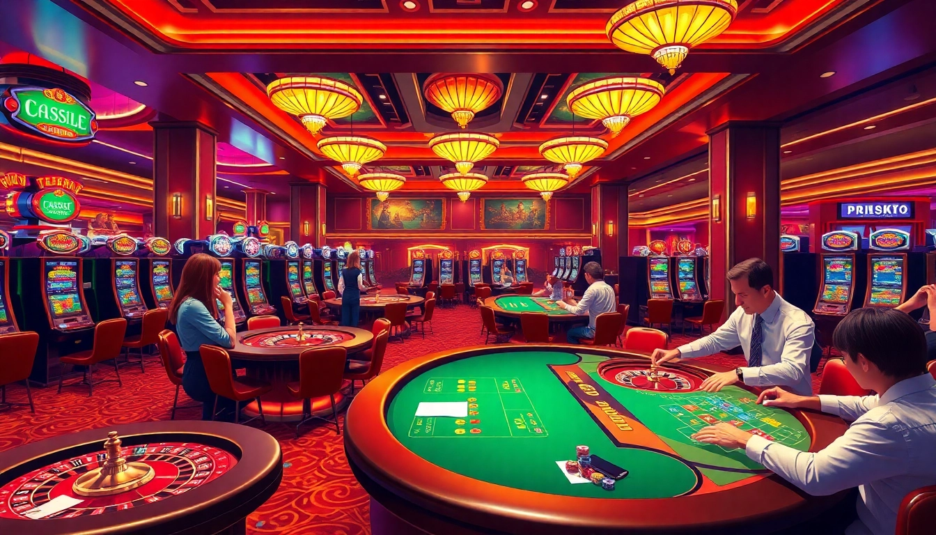 Experience sbobet login terbaru with an exciting casino scene featuring vibrant tables and joyful players.