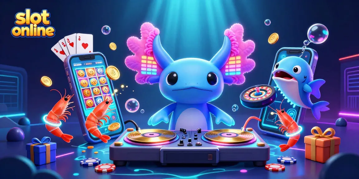 Memenangkan slot online dengan ilustrasi 3D berwarna-warni dari karakter kasino yang menari dan permainan slot yang menarik.